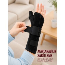 Metal Destekli El Bilekliği Başparmak Destekli Uzun Bilek Ateli Standart Beden