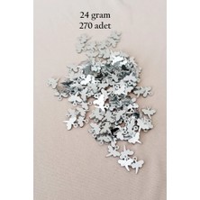 Oya Abiye Bileklik Kolye Pleksi Metalik Plastik Pul Gümüş Renk 24 Gram 270 Adet - BNC563