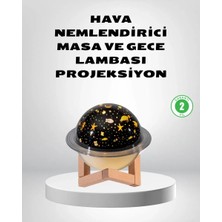 USB Projeksiyon Gece Lambası ve Hava Nemlendirici – Aromaterapi Destekli, Taşınabilir Mini