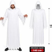 aklow akyoleticaret Yetişkin Beyaz Kapüşonlu Cellat Hayalet Kostümü 140 cm