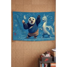 Kung Fu Panda Po ve Ejderha Blueprint Dekoratif Duvar Örtüsü Duvar Halısı