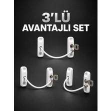 3’lü Pencere Güvenlik Kilidi Seti Anahtarlı Çocuk Güvenlik Kilidi