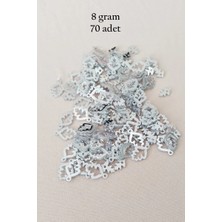 Oya Abiye Bileklik Kolye Pleksi Metalik Plastik Pul Gümüş Renk 8 Gram 70 Adet - BNC513