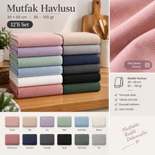 Liyana Home %100 Pamuk Mutfak Havlu Set /12 Adet / Çok Renkli / 30 x 50 /