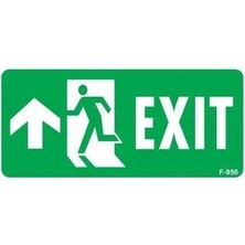 aklow akyoleticaret Exit Yukarı Sol Ok Işaretli Uyarı Levhası 17,5X25 KOD:956