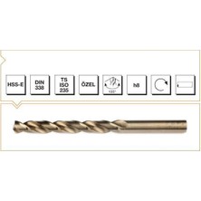aklow akyoleticaret Makina Takım Hss-E Altın Seri Inox Delme Matkap Ucu 5 mm