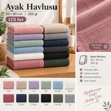 Liyana Home %100 Pamuk Banyo Ayak Havlu Set /12 Adet / Çok Renkli / 50 x 80