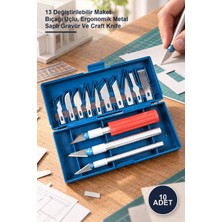 Yenilig 10 Adet Hobi Neşter Seti – 13 Değiştirilebilir Maket Bıçağı Uçlu, Ergonomik Metal Saplı Gravür ve Craft Knife