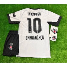 LEGENT LADY Bêşiktâ'ş' 2027 Orkun Kökçü Yeni Sezon Deplasman Beyaz Çocuk Forması 4'lü Set Forma Şort Çorap Bileklik
