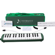 Hepeğitim 32 Tuşlu Özel Kutu Çantalı Yeşil Melodika (Yedek Ağızlıklı)