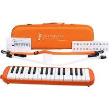 Hepeğitim 32 Tuşlu Özel Oval Çantalı Turuncu Melodika (Yedek Ağızlıklı)