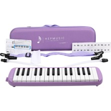 Hepeğitim 32 Tuşlu Özel Oval Çantalı Lila Melodika (Yedek Ağızlıklı)