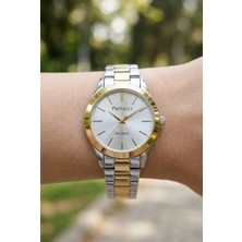 Ferrucci Şık ve Modern Kadın Kol Saati | 34 mm Iki Renk Çelik Kordon, Gümüş Kadran
