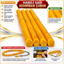 Torna Türk Hareli Galalith - Hareli Damarlı Kehribar Çubuk -Sarı Hareli