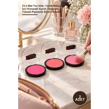 Yenilig 2 Adet Matte Powder Allık Seti – 3'lü Mat Toz Allık, Yanak Makyajı Için Kompakt Aynalı Tasarımlı, Yüksek Pigmentli Blush Powder