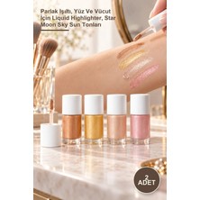 Yenilig 2 Adet Likit Highlighter Aydınlatıcı Seti – Parlak Işıltı, Yüz ve Vücut Için Liquid Highlighter, Star Moon Sky Sun Tonları
