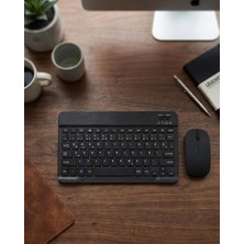 Wireless Klavye Mouse Seti Bluetooth Bağlantılı Ince Tasarım Sessiz Kullanım