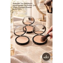 Yenilig 3 Adet Mat Pudra Seti – Kompakt Ten Sabitleyici, Ayna Kapaklı Toz Pudra, Çok Tonlu, Compact Powder