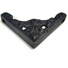 Antika Tarz Dekoratif Pirinç Köşe Süsü - 58X58 Mm, Oksit