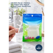 Yenilig 3 Adet Kürdanlı Diş Ipi – Çift Etkili (Diş Ipi + Kürdan), Ince Sağlam Iplik, Hijyenik Aç-Kapa Paket, Dental Floss