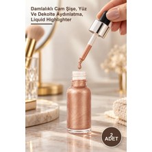 Yenilig 2 Adet Likit Aydınlatıcı Highlighter – Damlalıklı Cam Şişe, Yüz ve Dekolte Aydınlatma, Liquid Highlighter