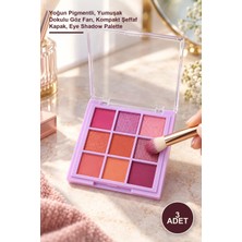 Yenilig 3 Adet 9 Renkli Far Paleti – Yoğun Pigmentli, Yumuşak Dokulu Göz Farı, Kompakt Şeffaf Kapak, Eye Shadow Palette