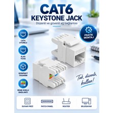 RJ45 Cat6 Utp 180 Derece Keystone Jack Ethernet Duvar Jakı Dişi Jak Ağ Konektörü