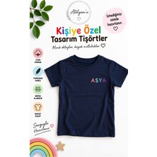 Atölyemix T-Shirt Çocuk %100 Pamuk 3-4 Yaş Kız & Erkek Kişiye Özel (Isim) Tasarımı