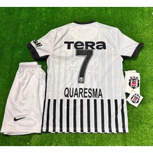 LEGENT LADY Bêşiktâ'ş' 2027 Ricardo Quaresma Yeni Sezon Iç Saha Çubuklu Çocuk Forması 4'lü Set  Forma Şort Çorap Bileklik