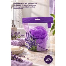Yenilig 10 Adet Sabunlu Banyo Lifi – Lavanta Kokulu Mor Ambalajlı File Lif, Duş Lifi ve Vücut Temizleme Lifi (Soap-Infused Bath Loofah)