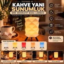 Triforge3D Kahve Yanı Sunumluk Mini Masa Lambası | Dekoratif Masaüstü Işık, Kahve Sunumluk