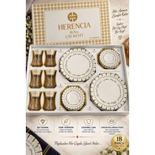 Beny Store 18 Parça 6 Kişilik Gold Detaylı Yazılı Çay ve Pasta Seti – 6 Çay Bardağı, 6 Çay Tabağı, 6 Pasta Tabağı