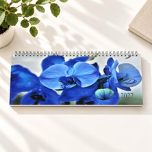 Lizy 2027 Spiralli Masa Takvim 12X33 cm Çiçek