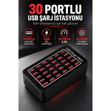 Coverzone 150W 30 Portlu USB Ent Masaüstü Şarj Istasyonu 2.4A Yfy-A7