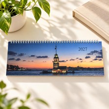 Lizy 2027 Spiralli Masa Takvim 12X33 cm Manzara