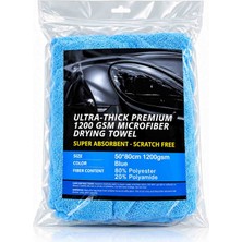 Cleatec Ultra Thick 1200 Gsm Araç Kurulama Havlusu Arac Severlerin Tercihi Mavi