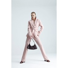 Gaca Collection Diel Pembe Kumaş Pantolon