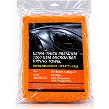 Cleatec Ultra Thick 1200 Gsm Araç Kurulama Havlusu Araç Severler Için Turuncu