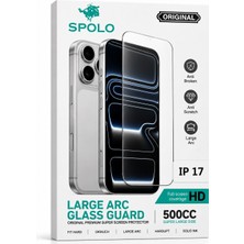 Spolo iPhone 17 Air Ekran Koruyucu Large Arc 500CC Full Hd Oval Kenarlı Darbe ve Çizilme Koruyucu Cam