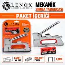 Lenox LNX210 8 mm Mekanik Zımba Tabancası – 200 Adet Zımba Telli