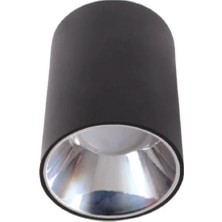 Ack AH03-08651 Sıvaüstü Dekoratif Armatür Krom Reflektör Siyah Metal Yuvarl