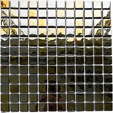 MozaiKristaL Tüm Yüzeyler Için 2.5x2.5cm. Lüster Gold Black , 31,5X31,5CM. Fileli Cam Mozaik. ( 10 File Karo = 1 M2 )