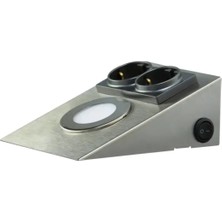 Ack AH11-00234 Prızlı LED Tezgah Altı Armatür Satin Kasa 6500K