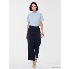 Lc Waikiki Yeni Sezon Lacivert Beli Lastikli Geniş Paça Kadın Pantolon