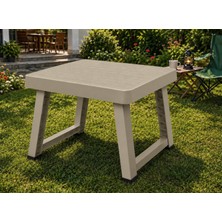 Poliwork Xx Large Katlanır Plastik Masa 70X50X60 cm Bahçe Balkon Kamp Piknik Sehpası Koyu Gri