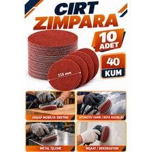 Cnr Zımpara 40 Kum Cırt Zımpara - 10 Adet | 115 mm Avuç Içi Spiral Taşlama Zımparası