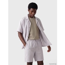 Lc Waikiki Yeni Sezon Lila Loose Fit Resort Yaka Müslin Erkek Gömlek
