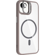 Apple iPhone 17E Kılıf Standlı ve Kamera Lens Hediyeli M-Safe Şarj Özellikli Zore Etro Kapak Mars