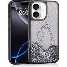 Apple iPhone 16 Kılıf Sıvılı Simli Şeffaf Arka Yüzey Zore Keto Silikon Kapak Mars