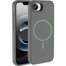Apple iPhone 16E Kılıf M-Safe Şarj Özellikli Metal Kamera Çerçeveli Zore Edi Silikon Kapak Mars